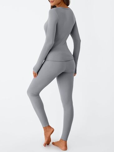 Lillusory Womens Long Johns الحرارية الحرارية الصواف الداخلية المبطنة بطماقات دافئة بيجاما وضع قمصان الملابس الشتوية 2025 in Kuwait