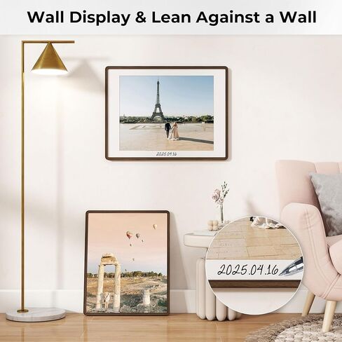 Axeman 11x14 إطارات صور خشب الجوز الصلبة مع 8x10 مع زجاج مقسى من أجل معلق الجدار ، الشاشة الرأسية أو الأفقية ، إطار صور خشبي عتيقة مع زوايا مستديرة للديكور المنزلي in Kuwait