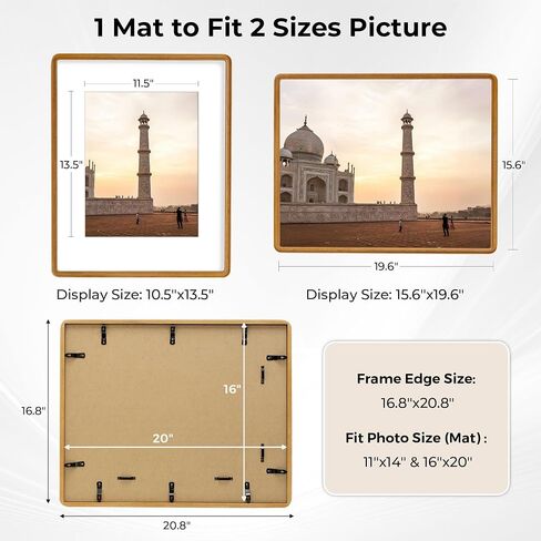 Axeman 11x14 إطارات صور خشب الجوز الصلبة مع 8x10 مع زجاج مقسى من أجل معلق الجدار ، الشاشة الرأسية أو الأفقية ، إطار صور خشبي عتيقة مع زوايا مستديرة للديكور المنزلي in Kuwait