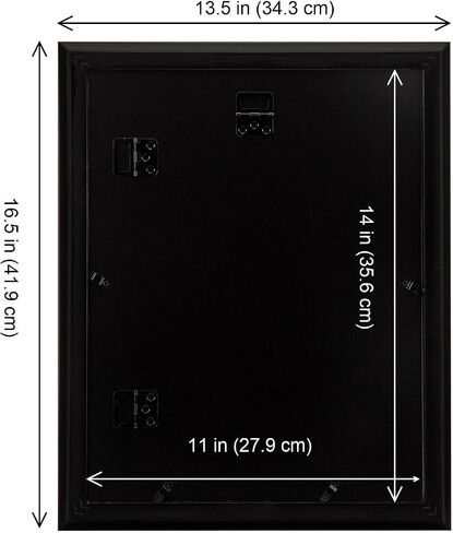 11x14 Black and Gold 2 Tone Vintage Picture Frame, Matted for 8x10 Photos or Art Works, 1.5 in Wide Reverse Polystrene Profile, Gold Inner in Saudi Arabia