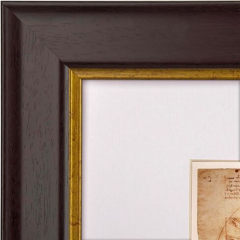 11x14 Black and Gold 2 Tone Vintage Picture Frame, Matted for 8x10 Photos or Art Works, 1.5 in Wide Reverse Polystrene Profile, Gold Inner in Saudi Arabia