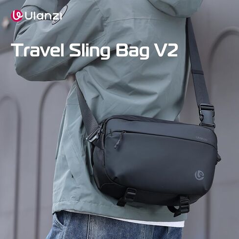 Ulanzi BP11 8L Camera Sling Bag مع حامل ترايبود للرجال للنساء ، حقيبة كاميرا جيب أمامية قابلة للتصوير الفوتوغرافي المشي لمسافات طويلة. in Kuwait