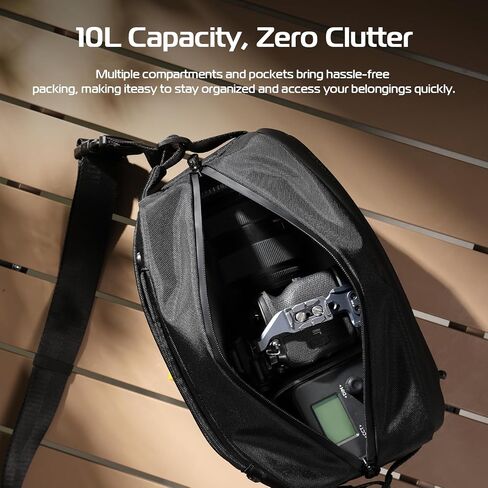 Ulanzi BP11 8L Camera Sling Bag مع حامل ترايبود للرجال للنساء ، حقيبة كاميرا جيب أمامية قابلة للتصوير الفوتوغرافي المشي لمسافات طويلة. in Kuwait