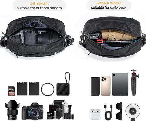 Ulanzi BP11 8L Camera Sling Bag مع حامل ترايبود للرجال للنساء ، حقيبة كاميرا جيب أمامية قابلة للتصوير الفوتوغرافي المشي لمسافات طويلة. in Kuwait