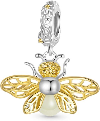 GNOCE Glow in the Dark Bee Pendant Dangle Charm for Women, S925 Sterling Silver BraceletNecklcae Charm for Her, Valentine Mother's Day Jewelry Gift (Bee) in Saudi Arabia