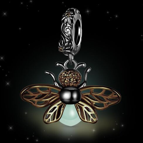 GNOCE Glow in the Dark Bee Pendant Dangle Charm for Women, S925 Sterling Silver BraceletNecklcae Charm for Her, Valentine Mother's Day Jewelry Gift (Bee) in Saudi Arabia