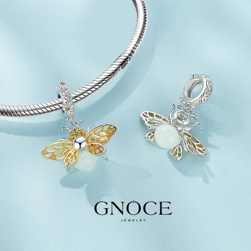 GNOCE Glow in the Dark Bee Pendant Dangle Charm for Women, S925 Sterling Silver BraceletNecklcae Charm for Her, Valentine Mother's Day Jewelry Gift (Bee) in Saudi Arabia