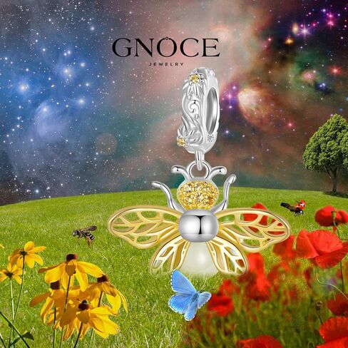 GNOCE Glow in the Dark Bee Pendant Dangle Charm for Women, S925 Sterling Silver BraceletNecklcae Charm for Her, Valentine Mother's Day Jewelry Gift (Bee) in Saudi Arabia