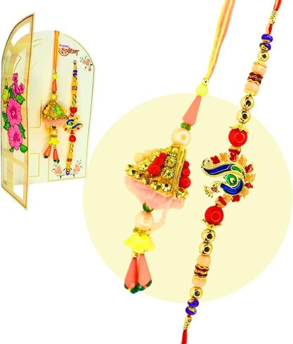 Set of 2 Premium Rakhi Lumba set For Brother And Bhabhi| Rakhi For Brother | Lumba/Bracelet For Bhabhi | Rakhi for bhaiya and bhabhi in Kuwait