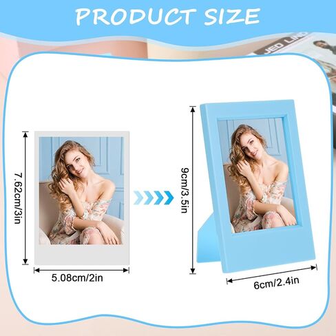 18 PCS 2x3 إطارات الصور بشكل كبير لفوفيلم Instax Mini Film ، Small 2 × 3 بوصة إطار صور الطاولة ، لطيف صغير متعدد الملون 2x3 Deske Display in Saudi Arabia