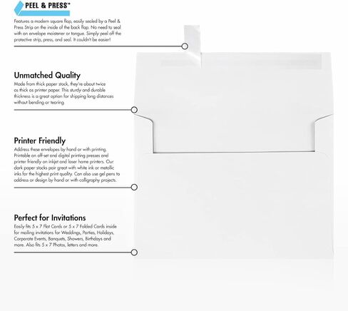 LUXPaper A7 Invitation Envelopes | Peel & Press | 5 1/4" x 7 1/4" | Baby Blue | 80lb. Text | 500 Qty in Saudi Arabia