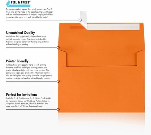 LUXPaper A7 Invitation Envelopes | Peel & Press | 5 1/4" x 7 1/4" | Baby Blue | 80lb. Text | 500 Qty in Kuwait