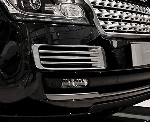ABS Front Bumper Grille Air Vent Trim Cover 2pcs for Land Rover Range Rover L405 Vogue 2013-2017 (Silver) in Saudi Arabia