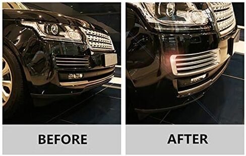 ABS Front Bumper Grille Air Vent Trim Cover 2pcs for Land Rover Range Rover L405 Vogue 2013-2017 (Silver) in Saudi Arabia