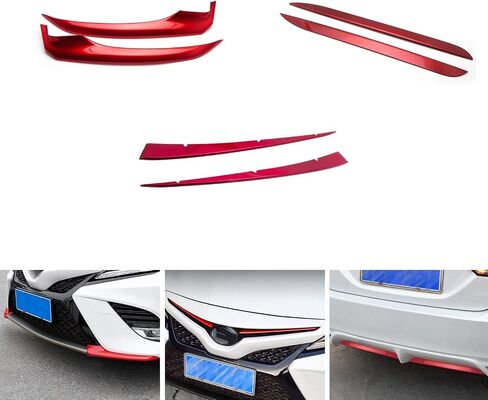 مجموعة Xotic Tech Set Grille Outside Grille Insert + الزاوية الأمامية + إكسسوارات الشفاه الخلفية تغطية مجموعة التحرير والسرد ، متوافقة مع Toyota Toyota Camry SE/XSE 2018-2020 in Saudi Arabia