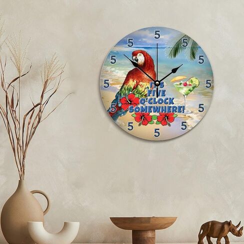 ArogGeld Modern Large Wall Clock Whatever with Numbers Wood Clock 10 Inch Silent Color in Saudi Arabia