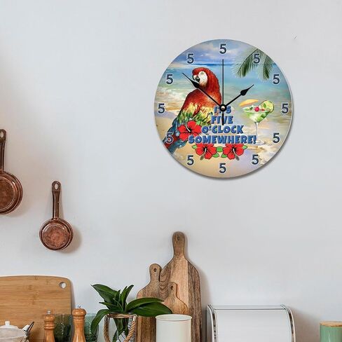 ArogGeld Modern Large Wall Clock Whatever with Numbers Wood Clock 10 Inch Silent Color in Saudi Arabia