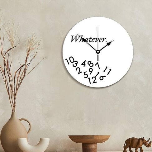 ArogGeld Modern Large Wall Clock Whatever with Numbers Wood Clock 10 Inch Silent Color in Saudi Arabia