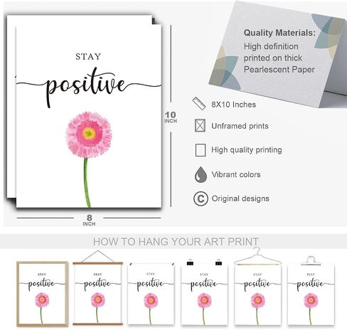 3 Pcs Inspirational Wall Art Sunflower Prints Positive Quote Wall Decor Paintings Posters for Office Home Bedroom Living Room, Encouragement Gifts for Women, Girls, Boys, Friends, Daughter, Unframed in Kuwait