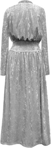 Plus Size Retro Soft Ice Velvet 1930-40's Hostess Dressing Gown Robe w/Attached Belt in Kuwait