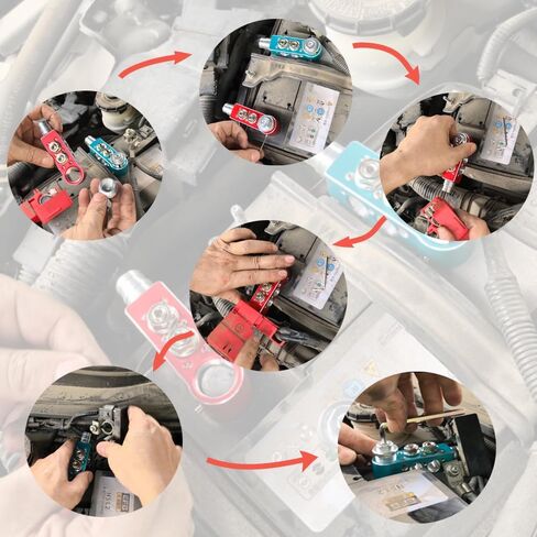 محول ما بعد البطارية ، أطراف بطارية استبدال السيارات والموصلات لسيارات/شاحنات 12V ، 4 طرق المشابك الطرفية في 2AWG إلى 4/0 (XL) AWG in Kuwait