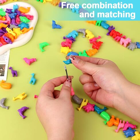 Droutti 400 Pcs Animal Shaped Beads Animal Plastic Beads Colorful Marine and Jungle Animal Beads Zoo Animal Design Plastic Craft Beads for DIY Jewelry Craft Making Necklace Bracelet Supplies in Saudi Arabia