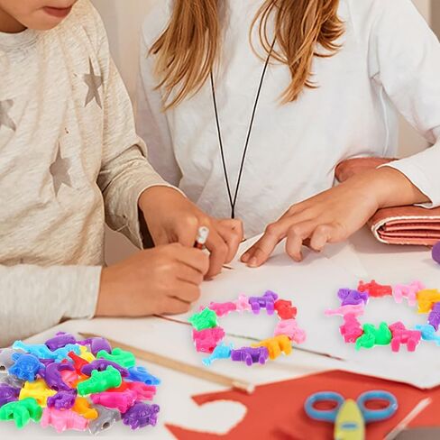 Droutti 400 Pcs Animal Shaped Beads Animal Plastic Beads Colorful Marine and Jungle Animal Beads Zoo Animal Design Plastic Craft Beads for DIY Jewelry Craft Making Necklace Bracelet Supplies in Saudi Arabia