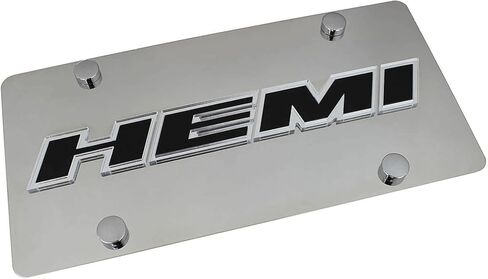 Eurosport Daytona- Compatible with -, New Mopar HEMI Logo Stainless Steel License Plate in Saudi Arabia