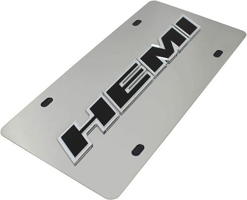 Eurosport Daytona- Compatible with -, New Mopar HEMI Logo Stainless Steel License Plate in Saudi Arabia