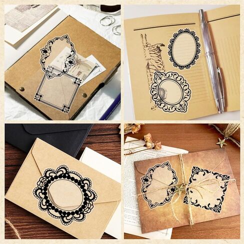 120 PCs Lace Scrapbook Stickers,Waterproof Cutout Transparent Sticker PET Transparent Lace Stickers for Scrapbooking DIY Decoration Making Notebook Frame Album Handmade in Saudi Arabia