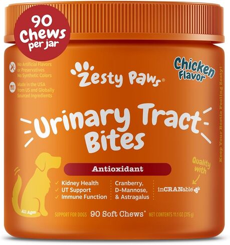 Zesty Paws Cranberry Urinary Tract Bites for Cats - Kidney & Urinary Tract Health - Soft Chews with D-Mannose, Vitamin B6 & L-Arginine - Immune & Gut Support - Bacon - 60 Count in Saudi Arabia