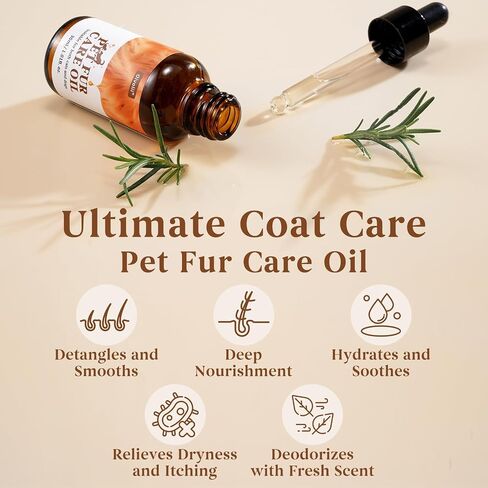 رذاذ تكييف معطف الحيوانات الأليفة للكلاب والقطط-Detangler Natural و Deodorizer مع زيت جوز الهند وجوجوبا-خالٍ من الكحول ، غير سامة ، رائحة فاكهة-إجازة ضبابية للفراء اللامع اللامع in Kuwait