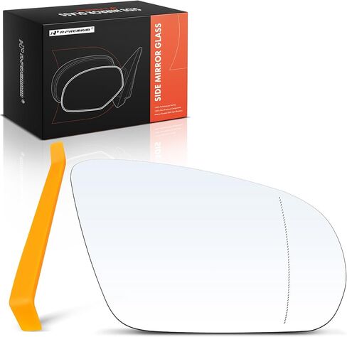 A-Premium Right Passenger Side Heated Mirror Glass with Backing Plate Compatible with Mercedes-Benz C180, C200, E300, E400, GLC300, S400, S450, S450L, GLS450 - Exterior Side View Convex Mirror in Saudi Arabia