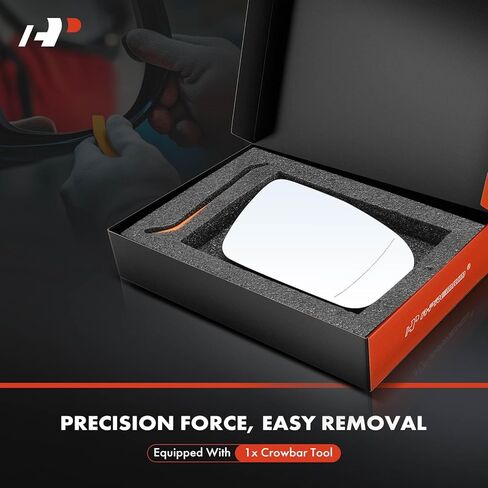A-Premium Right Passenger Side Heated Mirror Glass with Backing Plate Compatible with Mercedes-Benz C180, C200, E300, E400, GLC300, S400, S450, S450L, GLS450 - Exterior Side View Convex Mirror in Saudi Arabia