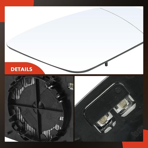 A-Premium Right Passenger Side Heated Mirror Glass with Backing Plate Compatible with Mercedes-Benz C180, C200, E300, E400, GLC300, S400, S450, S450L, GLS450 - Exterior Side View Convex Mirror in Saudi Arabia