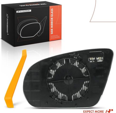 A-Premium Right Passenger Side Heated Mirror Glass with Backing Plate Compatible with Mercedes-Benz C180, C200, E300, E400, GLC300, S400, S450, S450L, GLS450 - Exterior Side View Convex Mirror in Saudi Arabia