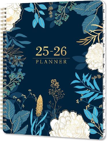 Planner 2025-2026 - Academic Planner 2025-2026, Weekly and Monthly Jul 2025 - Jun 2026, 6.4" x 8.5", Twin-Wire Binding, 180° Lay-Flat, Thick Paper, Colorful Monthly Tabs, Inner Pocket, Holidays in Saudi Arabia