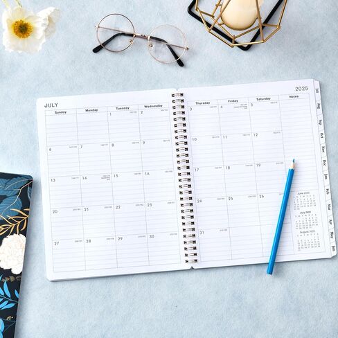 Planner 2025-2026 - Academic Planner 2025-2026, Weekly and Monthly Jul 2025 - Jun 2026, 6.4" x 8.5", Twin-Wire Binding, 180° Lay-Flat, Thick Paper, Colorful Monthly Tabs, Inner Pocket, Holidays in Saudi Arabia