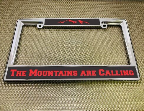 Heavy Duty Chrome Metal Personalized with Custom Text Design Laser Engraved Standard Size - Car/Automobile License Plate Frame with Free caps - Silver/Black (Qty: 1 Frame) in Saudi Arabia