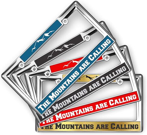 Heavy Duty Chrome Metal Personalized with Custom Text Design Laser Engraved Standard Size - Car/Automobile License Plate Frame with Free caps - Silver/Black (Qty: 1 Frame) in Saudi Arabia
