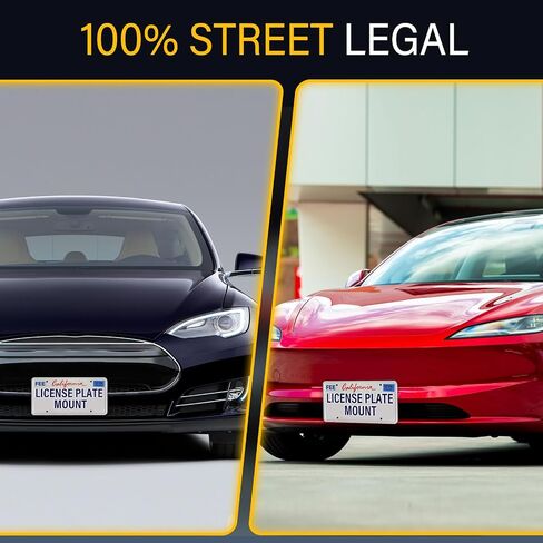 Anti-Theft License Plate Holder Compatible with Tesla 2012-up Model S and 2015-up Model X, Front Grille License Plate Bracket Mounting Kit, No Drill Bumper Frame in Saudi Arabia