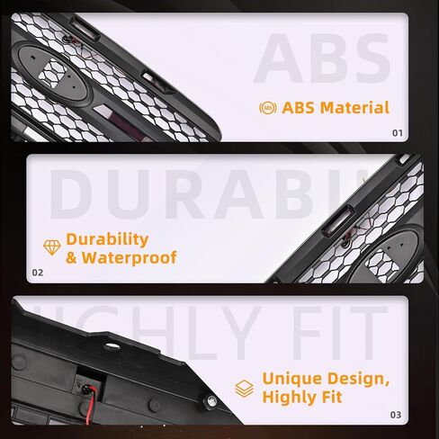 3 in 1 [Upgraded] Front Grille for F150 2021 2022 2023, with Amber Sequential Light & White DRL Light, 3 Amber LED Grill Lights Bumper Hood Mesh Grill, Front Bumper Grille in Saudi Arabia