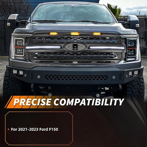 3 in 1 [Upgraded] Front Grille for F150 2021 2022 2023, with Amber Sequential Light & White DRL Light, 3 Amber LED Grill Lights Bumper Hood Mesh Grill, Front Bumper Grille in Saudi Arabia