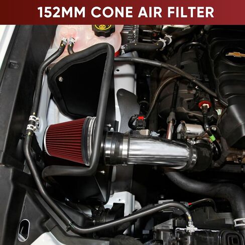 6" 152mm Cold Air Intake Filter Clamp-On Replacement High Flow Inlet Air Filter High Performance Washable Cone Filter 7" Tall Red in Kuwait