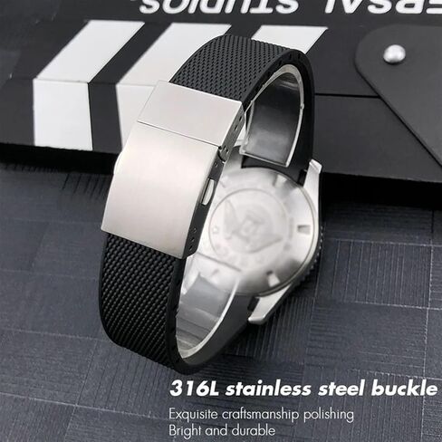 XMKT 21mm 20mm 19mm Rubber Silicone Watchband，For Longines Conquest HydroConquest L3 Folding Buckle Black Waterproof Watch Strap in Saudi Arabia