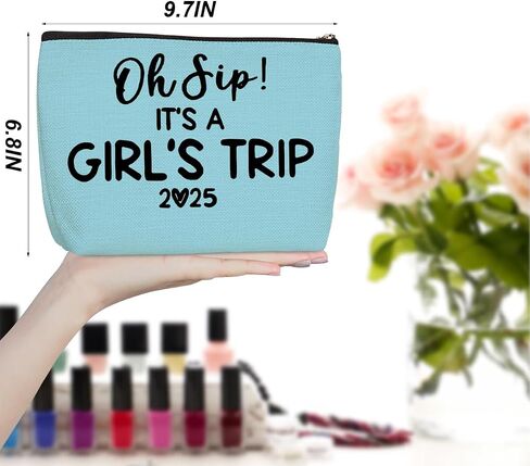 4 Pcs Girl Trip 2025 Makeup Bag Funny Girls Trip Gifts Favors Girls Weekend Gifts Weekender Bag Summer Vacation Birthday Christmas Cosmetic Bag Bachelorette Party Friendship Gifts for Women BFF Friend in Saudi Arabia