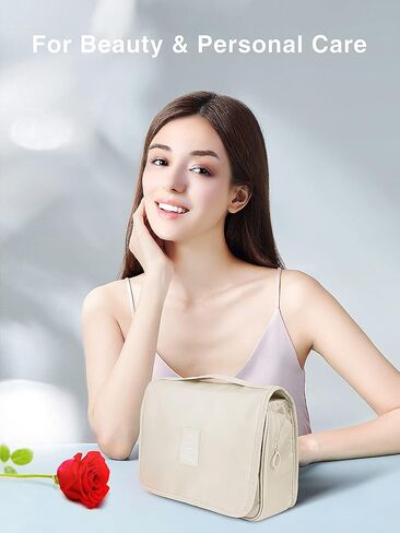 Luxtude Small Hanging Toiletry Bag for Women, Water-resistant Travel Toiletry Bag with Hanging Hook, Portable Toiletry Travel Organizer Bag for Toiletries, Shower, Bathroom, Cosmetics etc.(Blue) in Kuwait