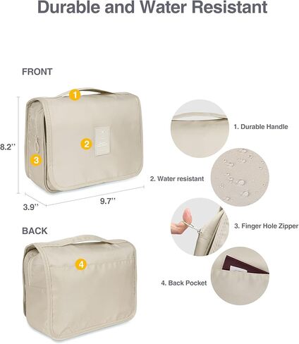 Luxtude Small Hanging Toiletry Bag for Women, Water-resistant Travel Toiletry Bag with Hanging Hook, Portable Toiletry Travel Organizer Bag for Toiletries, Shower, Bathroom, Cosmetics etc.(Blue) in Kuwait