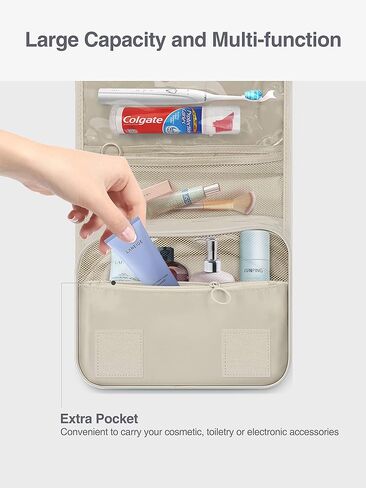 Luxtude Small Hanging Toiletry Bag for Women, Water-resistant Travel Toiletry Bag with Hanging Hook, Portable Toiletry Travel Organizer Bag for Toiletries, Shower, Bathroom, Cosmetics etc.(Blue) in Kuwait