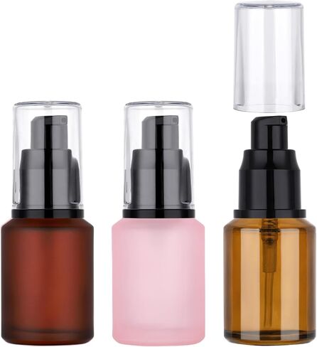 Segbeauty 1oz زجاجات سفر زجاجية مجمعة لأدوات النظافة باللون المختلط ، 3 حزمة سفر فارغ حاوية غسول زجاجة الزجاجة ، 30 مل حاويات مستحضرات مضخة مكياج صغيرة 30 مل قابلة لإعادة التعبئة in Kuwait